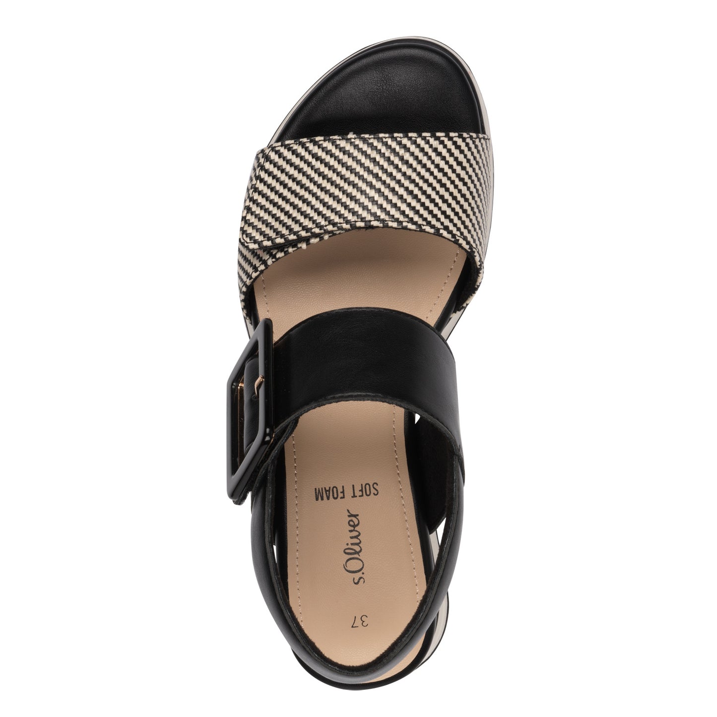 S Oliver 5-28705-44 098 Black Comb Sandals