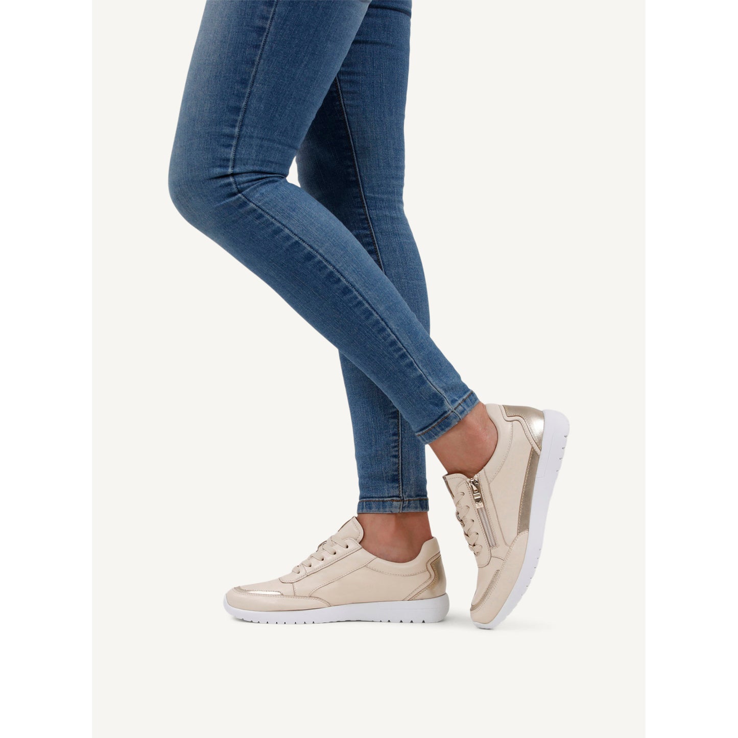 Caprice 9-23721-44 492 Cream/Gold Trainers