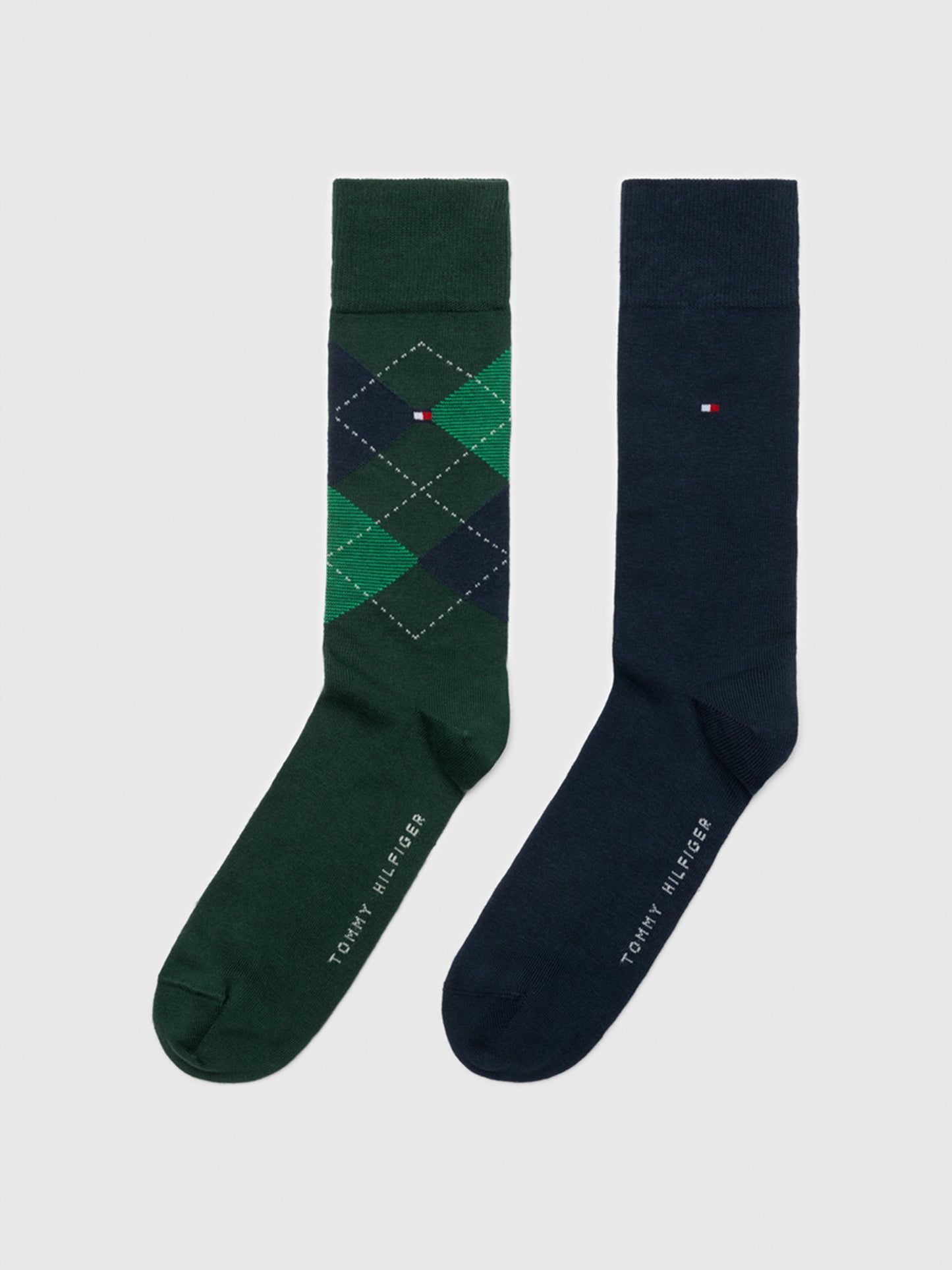 Tommy Hilfiger 100001495 040 Dark Green 2 Pack Check Socks