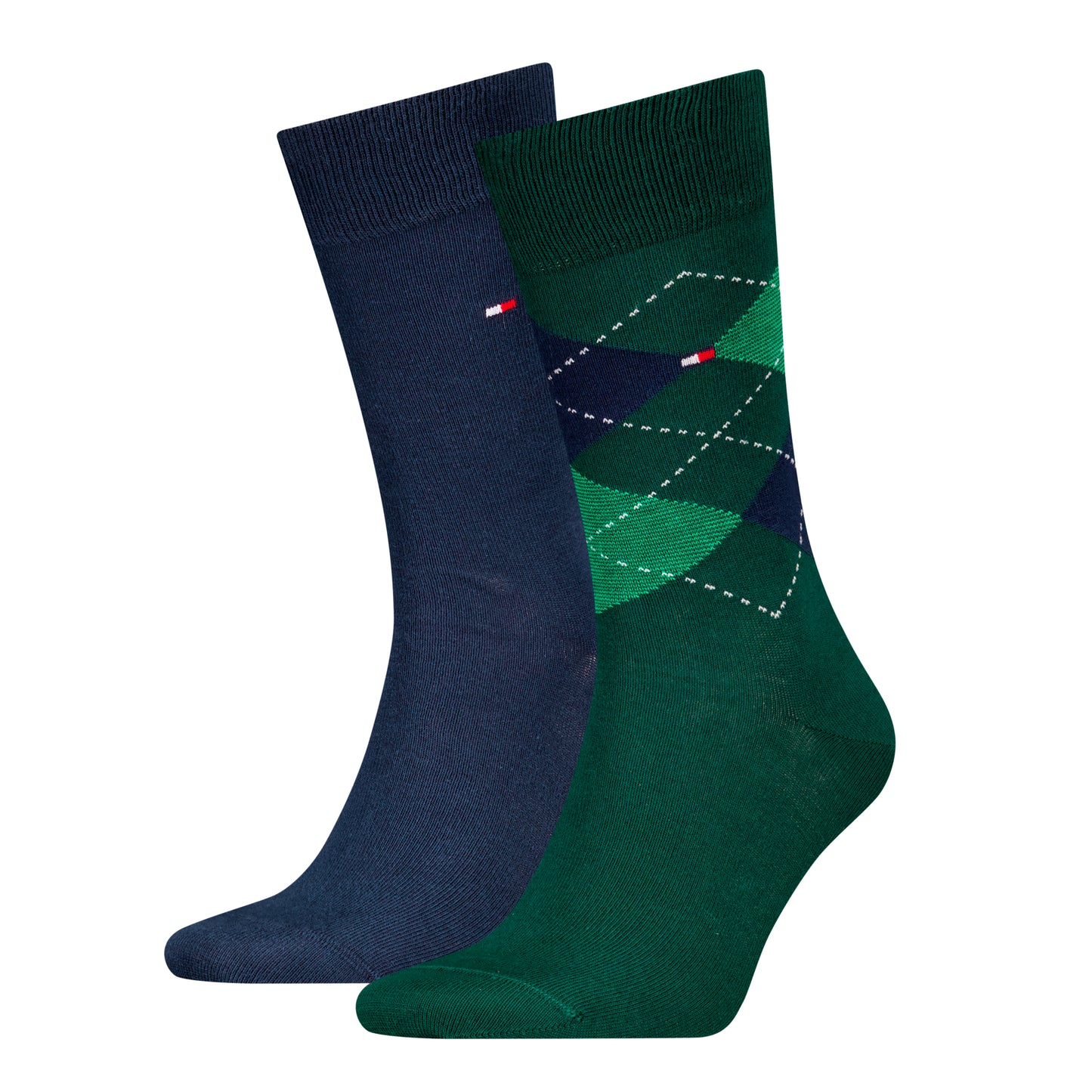 Tommy Hilfiger 100001495 040 Dark Green 2 Pack Check Socks