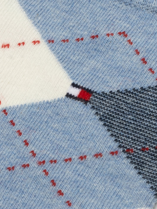 Tommy Hilfiger 100001495 043 Light Blue Melange 2 Pack Check Socks