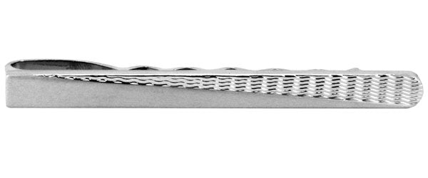 Wallace Brushed Engine Turned Rhodium Tie Slide