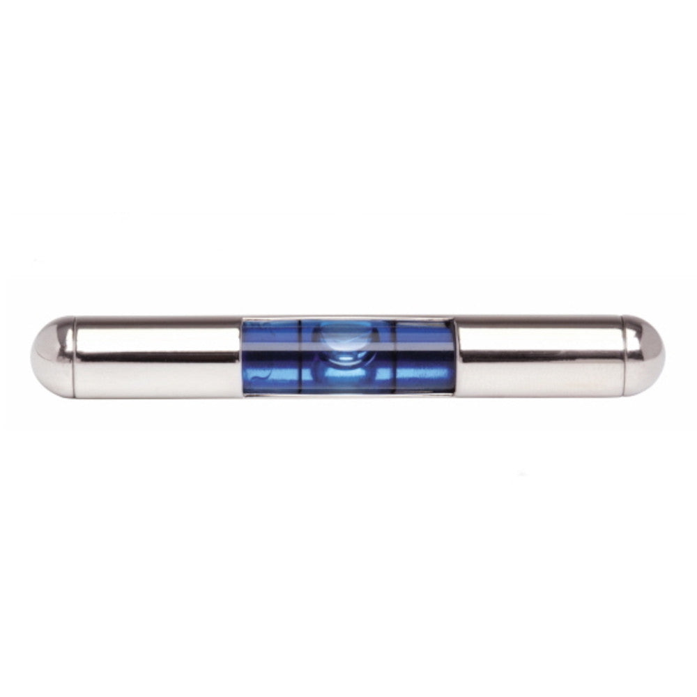Wallace Spirit Level Blue Rhodium Tie Clip