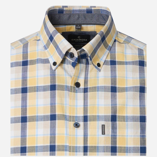Casa Moda 126130201 500 Yellow Short Sleeve Casual Shirt