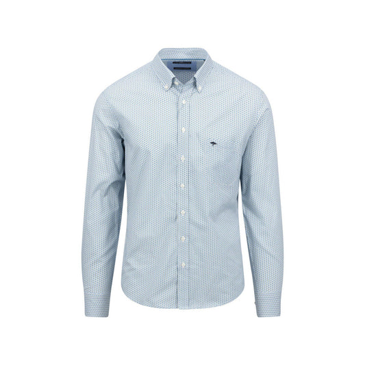 Fynch Hatton 1408 5020 622 Vibrant Blue Print Mix Long Sleeve Casual Shirt