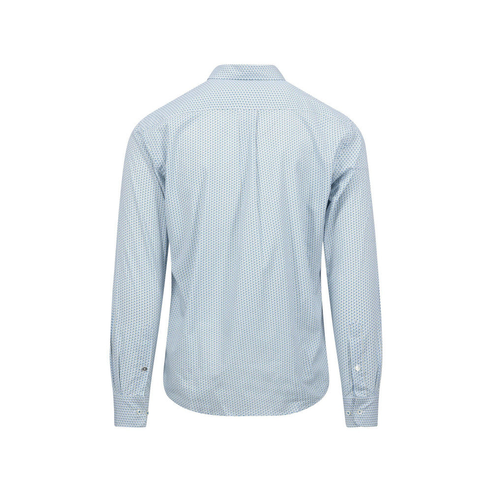 Fynch Hatton 1408 5020 622 Vibrant Blue Print Mix Long Sleeve Casual Shirt