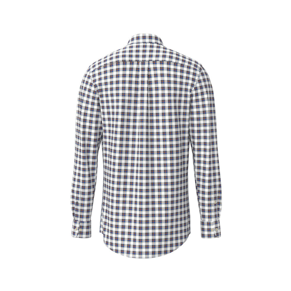 Fynch Hatton 1408 8020 802 White Small Check Long Sleeve Casual Shirt