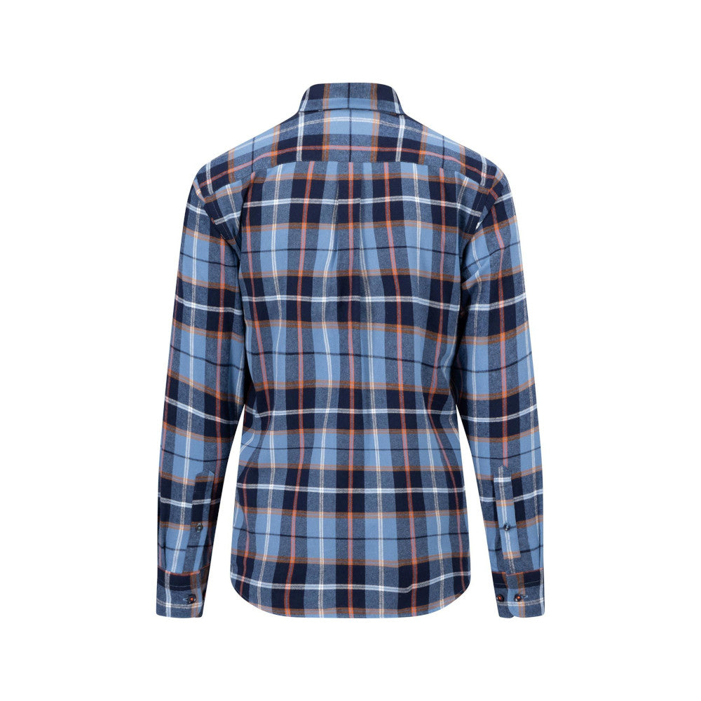 Fynch Hatton 1410 6030 685 Navy Premium Flannel Check Long Sleeve Casual Shirt