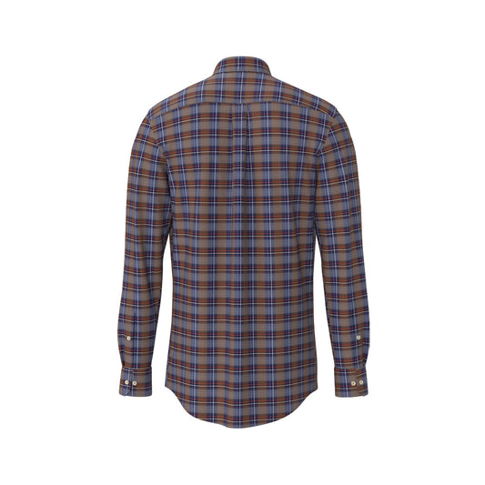 Fynch Hatton 1410 8030 804 Hazel Poplin Check Long Sleeve Casual Shirt