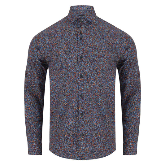 Remus Uomo 13167 78 Navy Tapered Fit Long Sleeve Dress Shirt