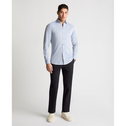 Remus Uomo 13170 27 Dark Blue Tapered Linen Blend Shirt