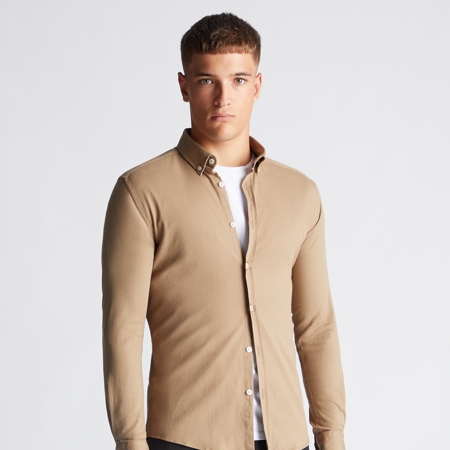Remus Uomo 13570 95 Camel Slim Fit Rome Casual Shirt
