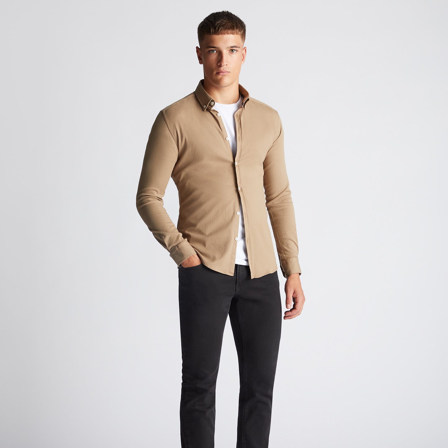 Remus Uomo 13570 95 Camel Slim Fit Rome Casual Shirt