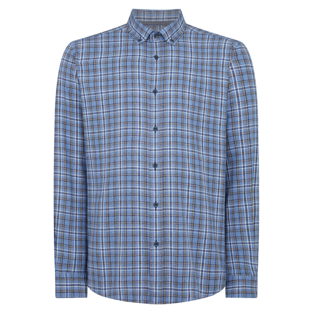 Remus Uomo 13775 24 Blue Tapered Fit Seville Casual Shirt