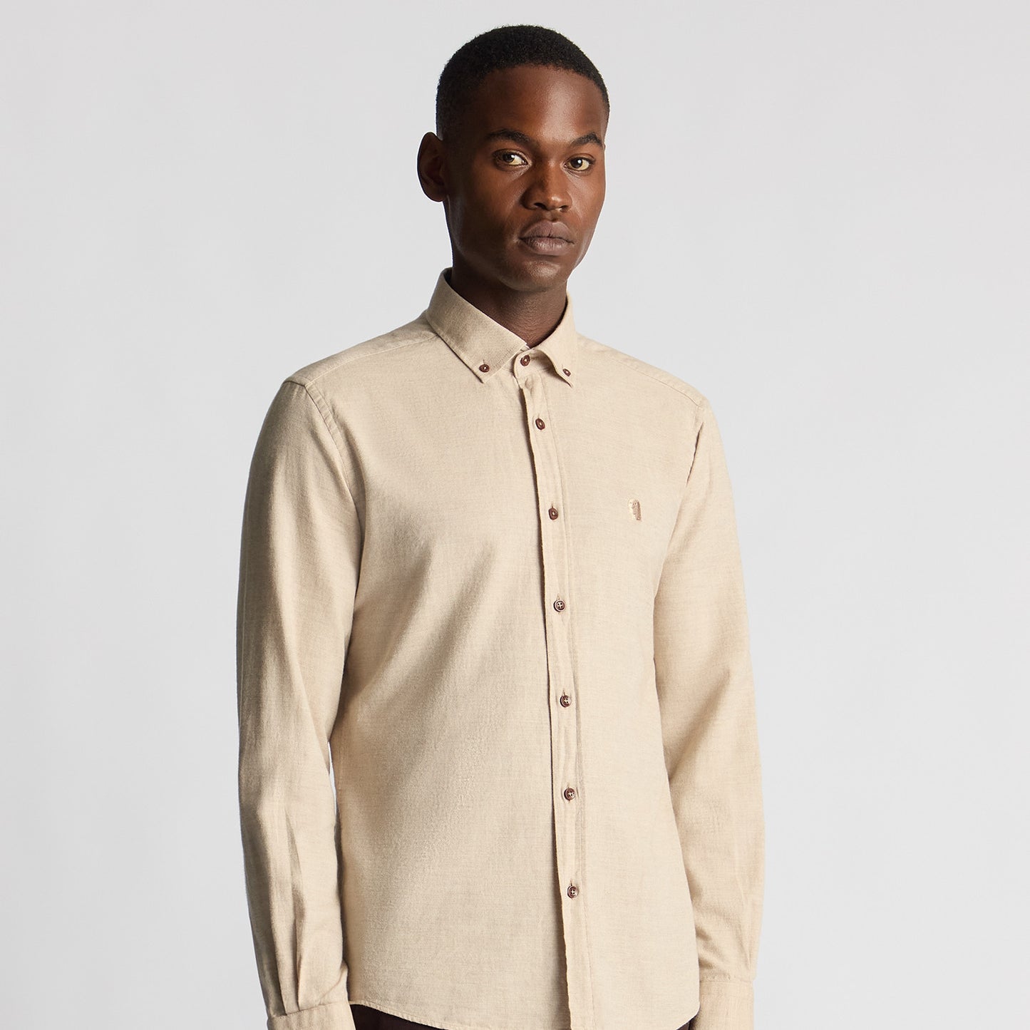 Remus Uomo 13925 93 Beige Tapered Fit Casual Shirt