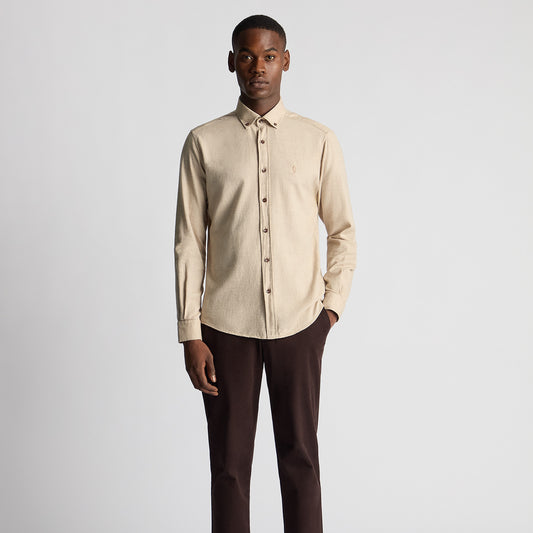Remus Uomo 13925 93 Beige Tapered Fit Casual Shirt
