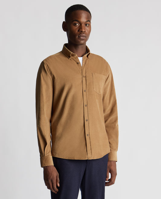 Remus Uomo 13926 45 Camel Tapered Fit Casual Shirt