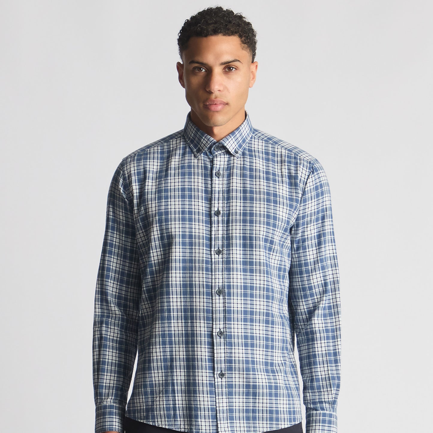 Remus Uomo 13934 25 Blue Tapered Fit Casual Shirt