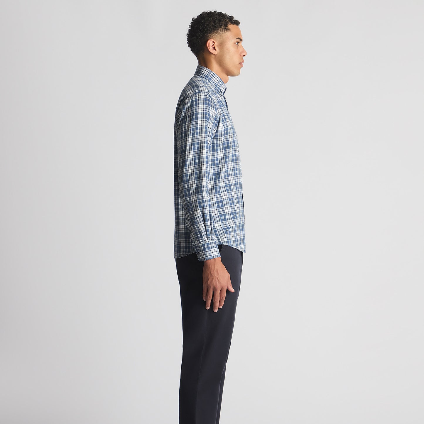 Remus Uomo 13934 25 Blue Tapered Fit Casual Shirt