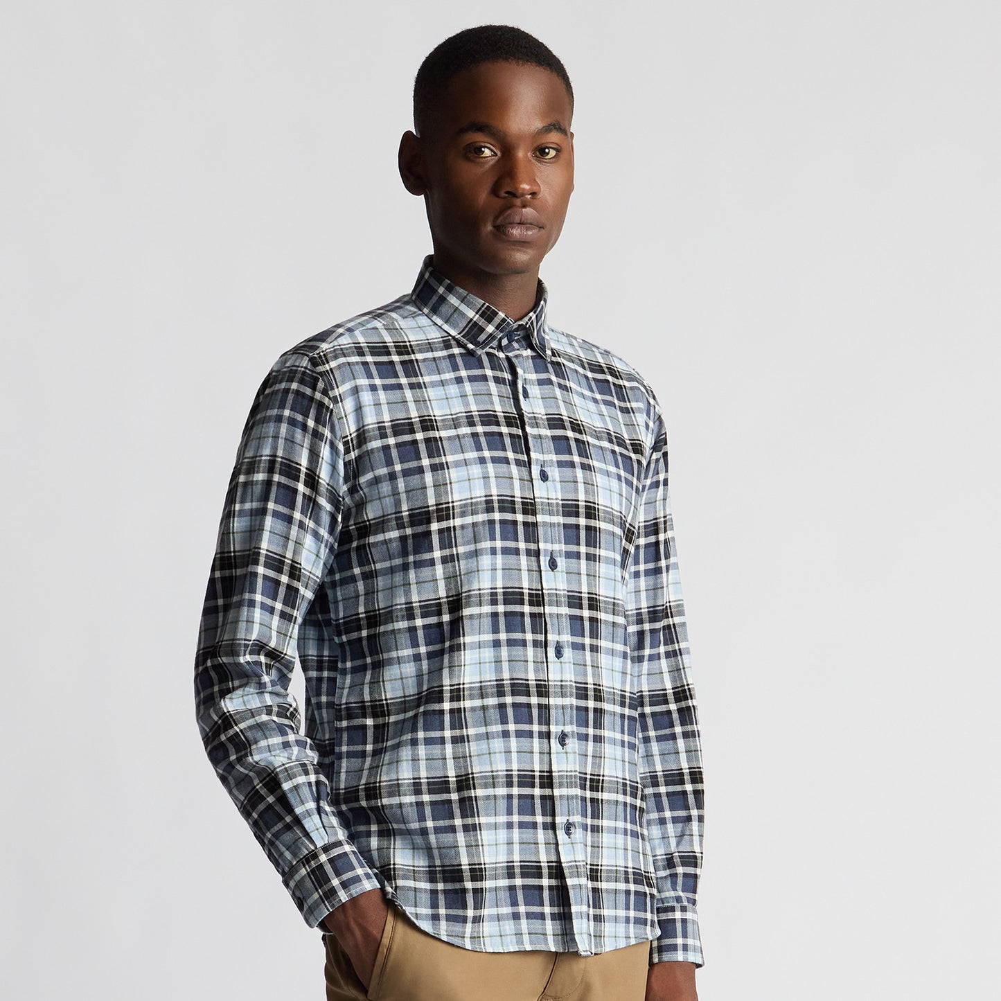 Remus Uomo 13935 25 Blue Tapered Fit Casual Shirt