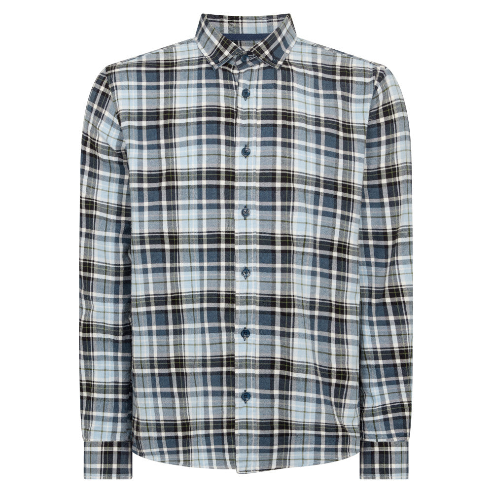 Remus Uomo 13935 25 Blue Tapered Fit Casual Shirt