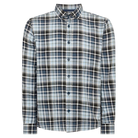 Remus Uomo 13935 25 Blue Tapered Fit Casual Shirt