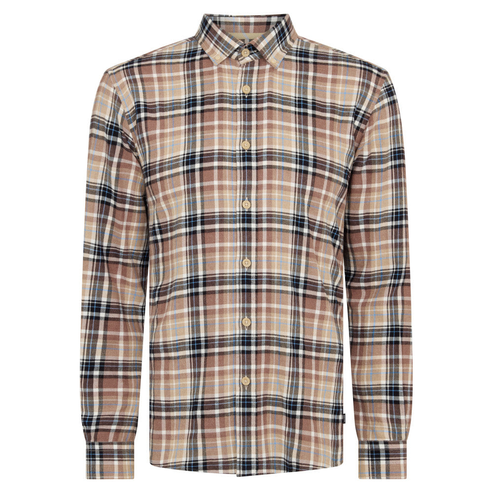 Remus Uomo 13935 45 Camel Tapered Fit Casual Shirt