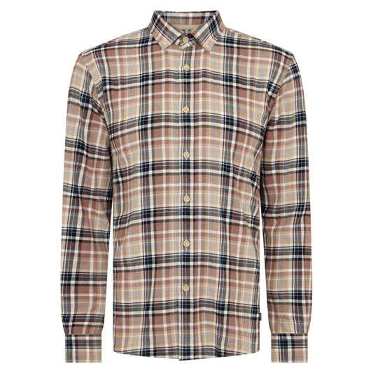 Remus Uomo 13935 45 Camel Tapered Fit Casual Shirt