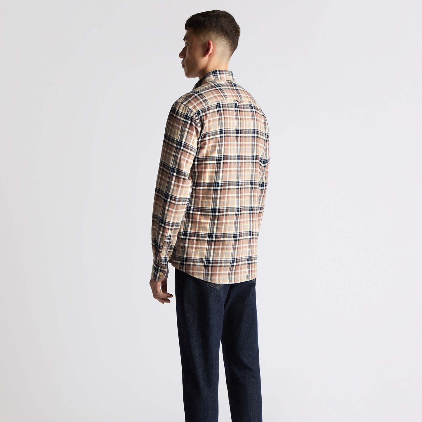 Remus Uomo 13935 45 Camel Tapered Fit Casual Shirt