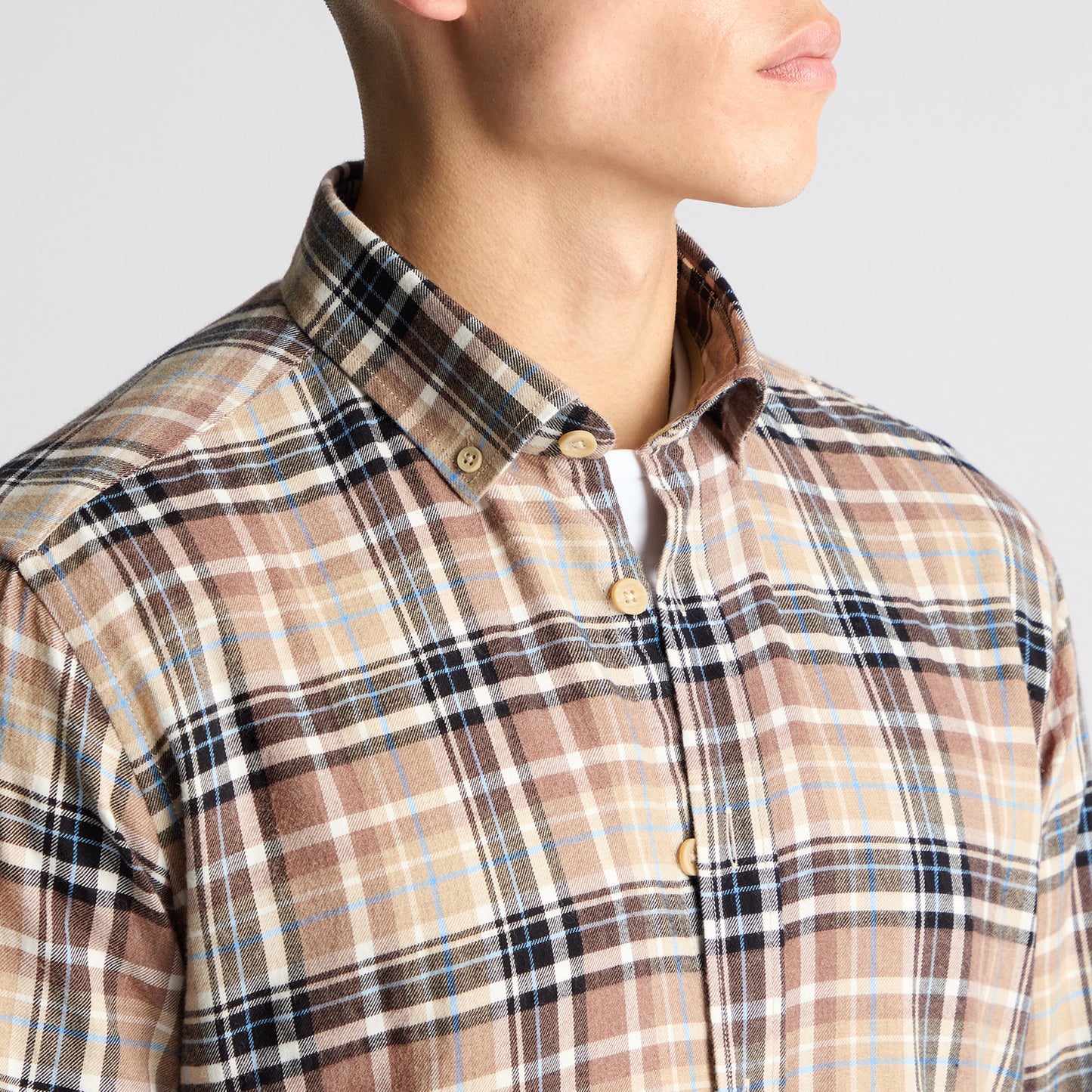 Remus Uomo 13935 45 Camel Tapered Fit Casual Shirt