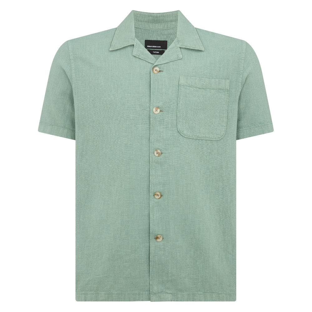 Remus Uomo 13943SS 34 Green Short Sleeve Slim Fit Casual Shirt