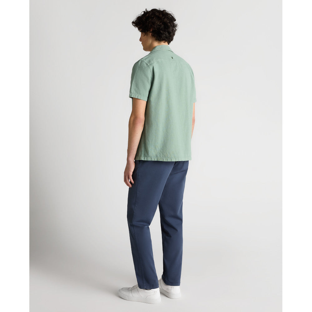 Remus Uomo 13943SS 34 Green Short Sleeve Slim Fit Casual Shirt