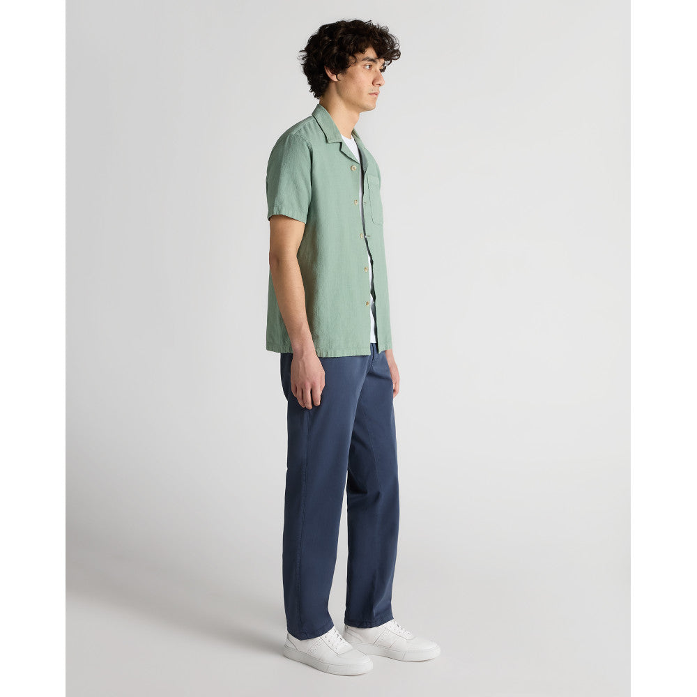 Remus Uomo 13943SS 34 Green Short Sleeve Slim Fit Casual Shirt