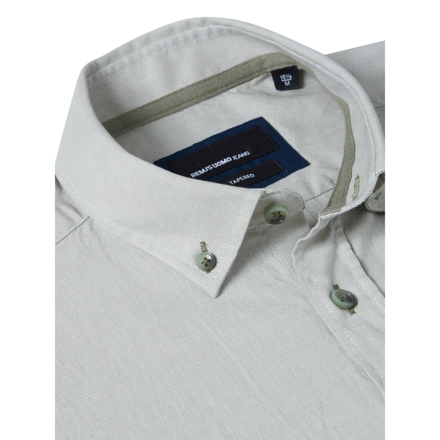 Remus Uomo 13961SS 32 Light Green Tapered Fit Shirt
