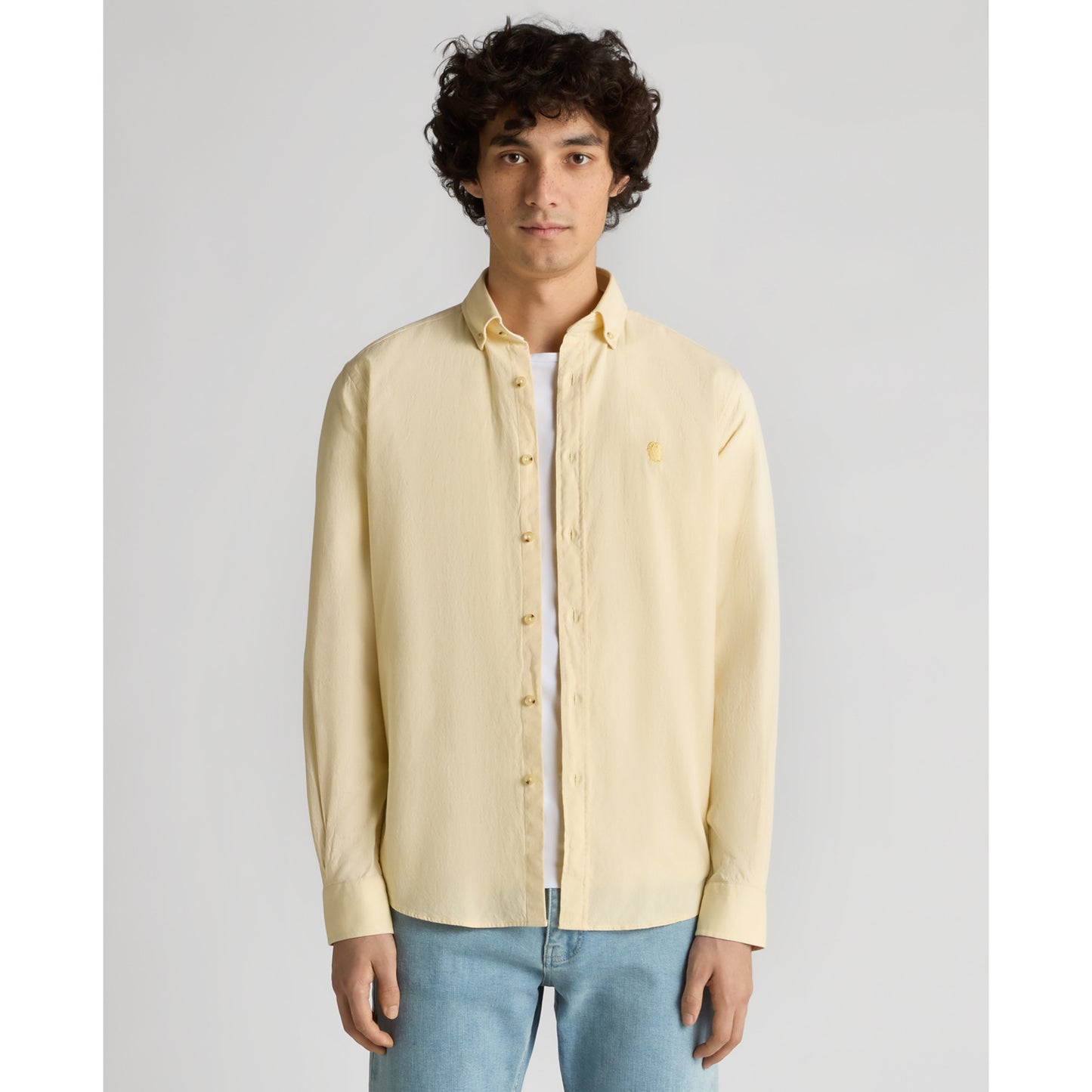 Remus Uomo 13961 51 Yellow Slim Fit Casual Shirt