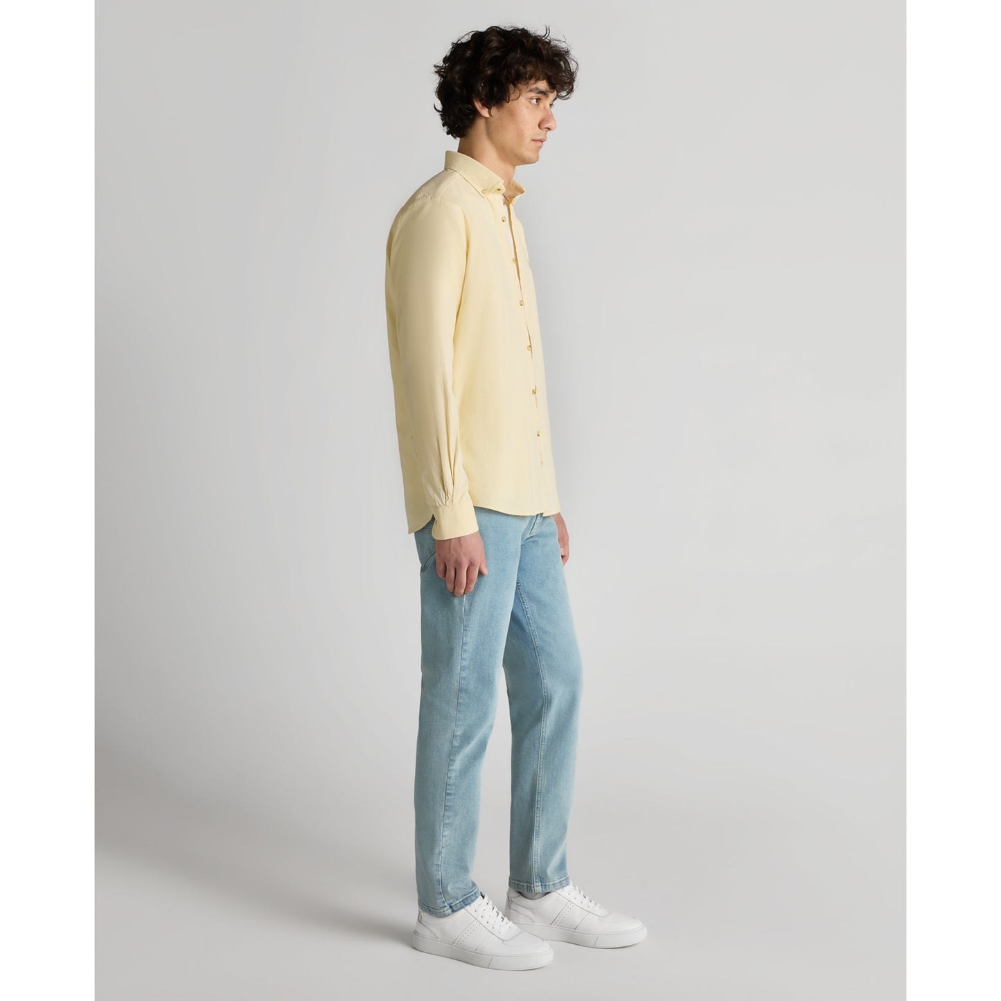 Remus Uomo 13961 51 Yellow Slim Fit Casual Shirt