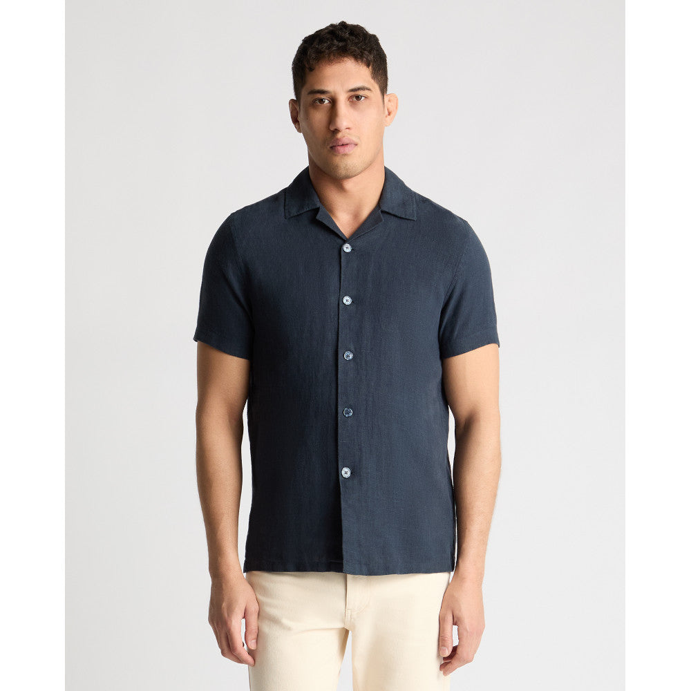 Remus Uomo 13981Ss 29 Dark Blue Tapered Short Sleeve Shirt