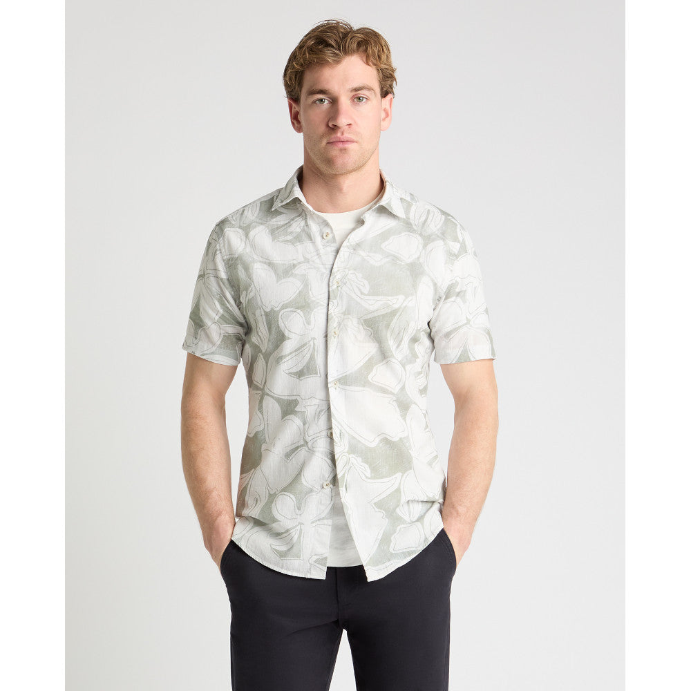 Remus Uomo 13990Ss 32 Light Green Tapered Short Sleeve Shirt