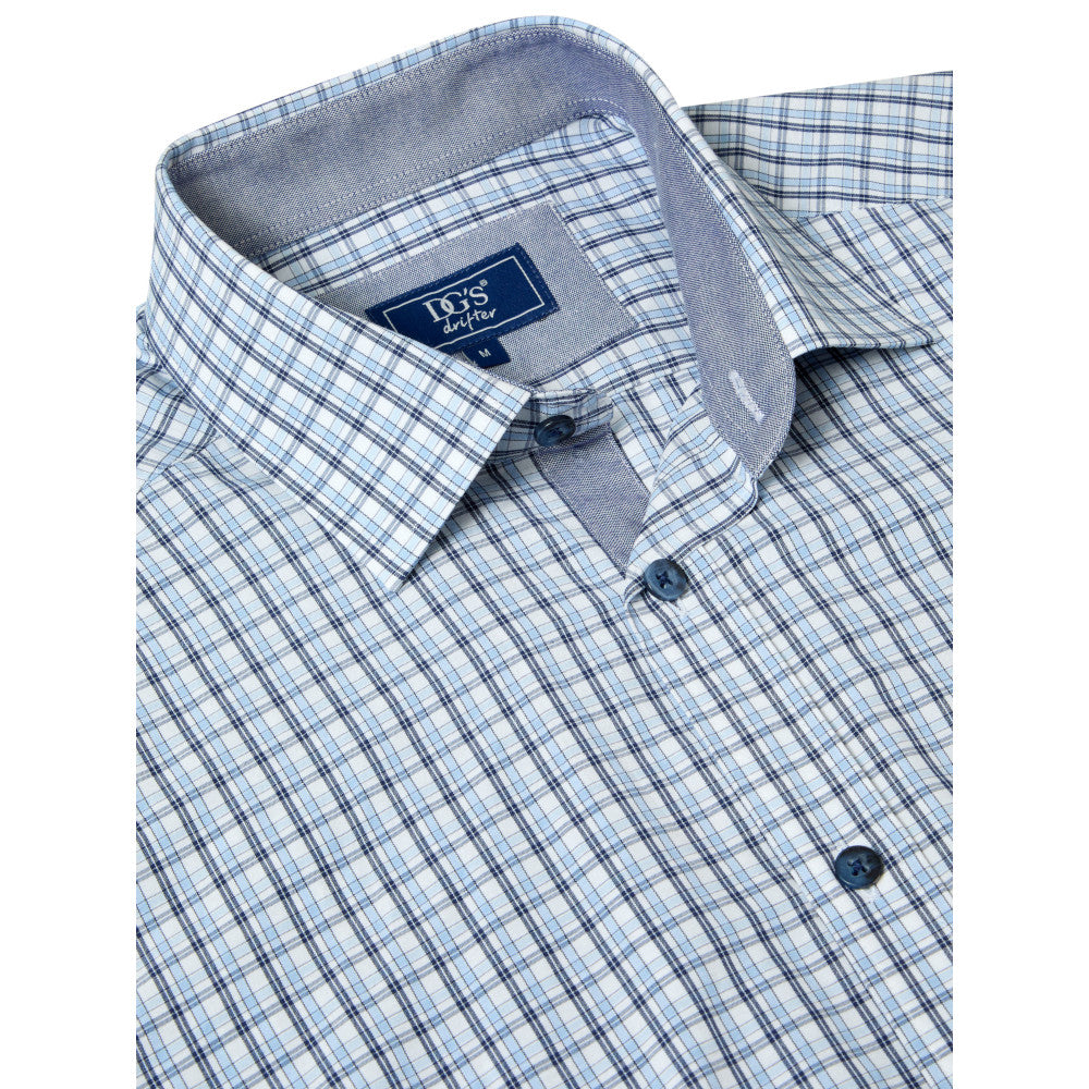 Drifter 14024Ss 22 Blue Short Sleeve Casual Shirt