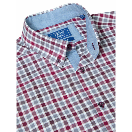 Drifter 14171 66 Burgundy Regular Casual Shirt