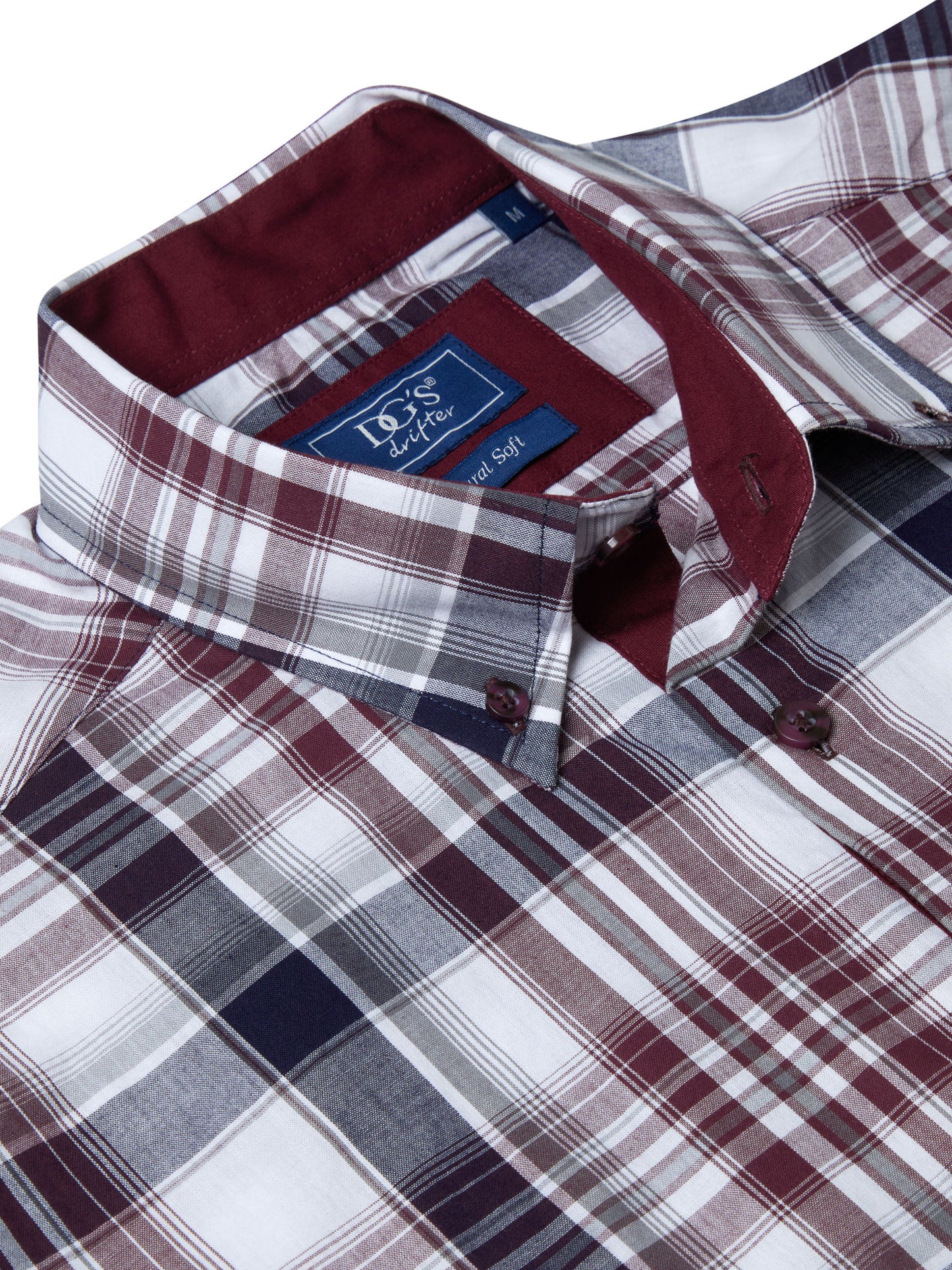 Drifter 14758 66 Burgundy Regular Fit Casual Shirt