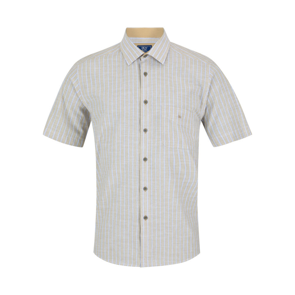 Drifter 14782SS 92 Beige Short Sleeve Casual Shirt