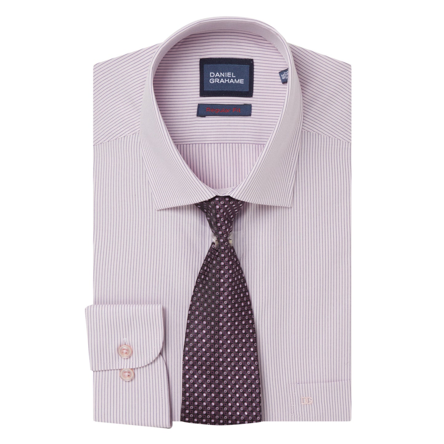 Daniel Grahame 15048T 61 Pink Regular Fit Shirt & Tie Set