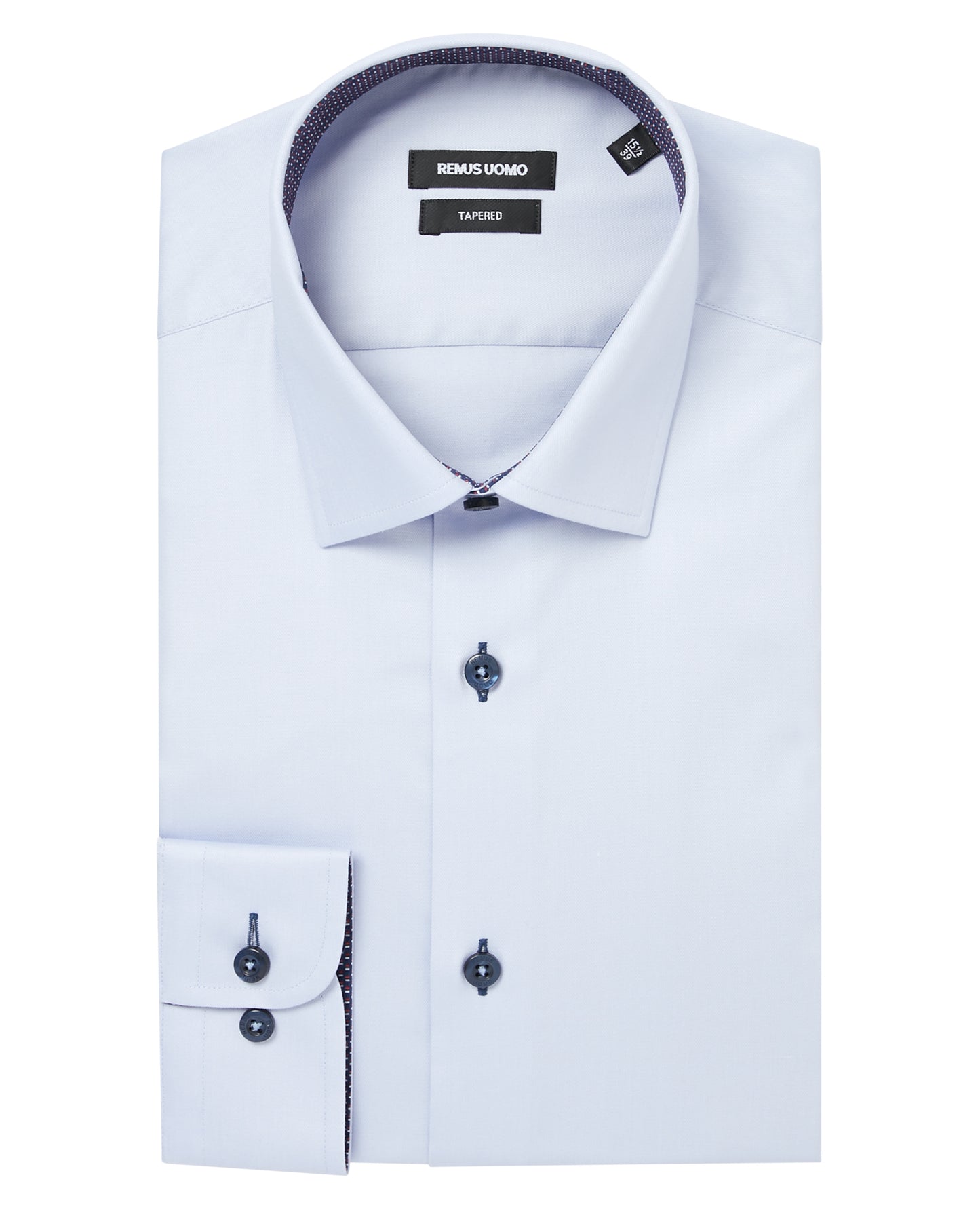 Remus Uomo 17036 22 Tapered Fit Blue Long Sleeve Dress Shirt