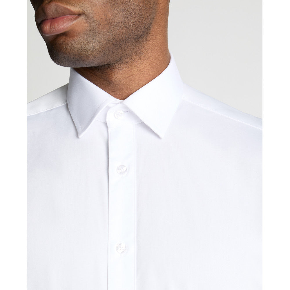 Remus Uomo 18300 01 Tapered Fit White Long Sleeve Dress Shirt
