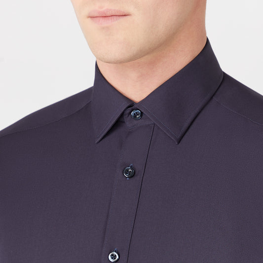Remus Uomo 18300 79 Tapered Fit Dark Navy Long Sleeve Dress Shirt
