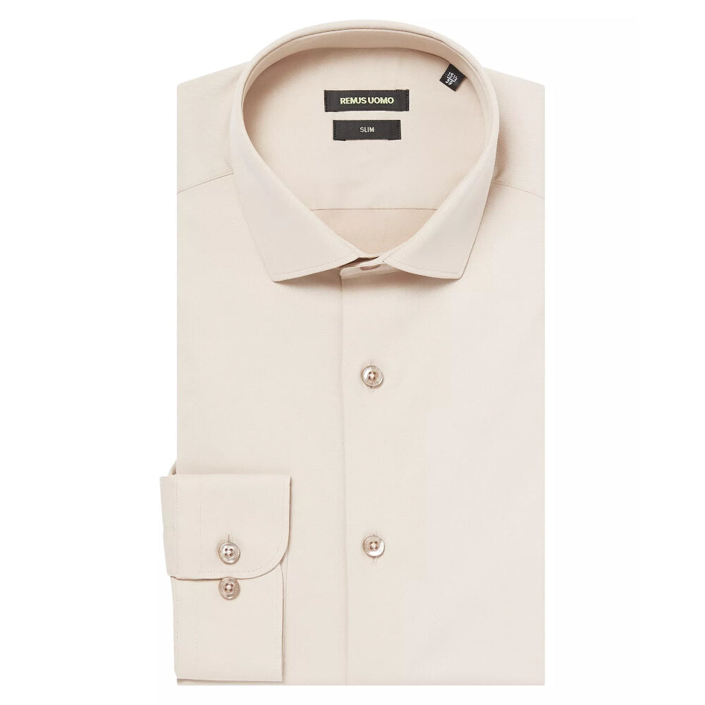 Remus Uomo 18625 92 Stone Slim Fit Long Sleeve Dress Shirt