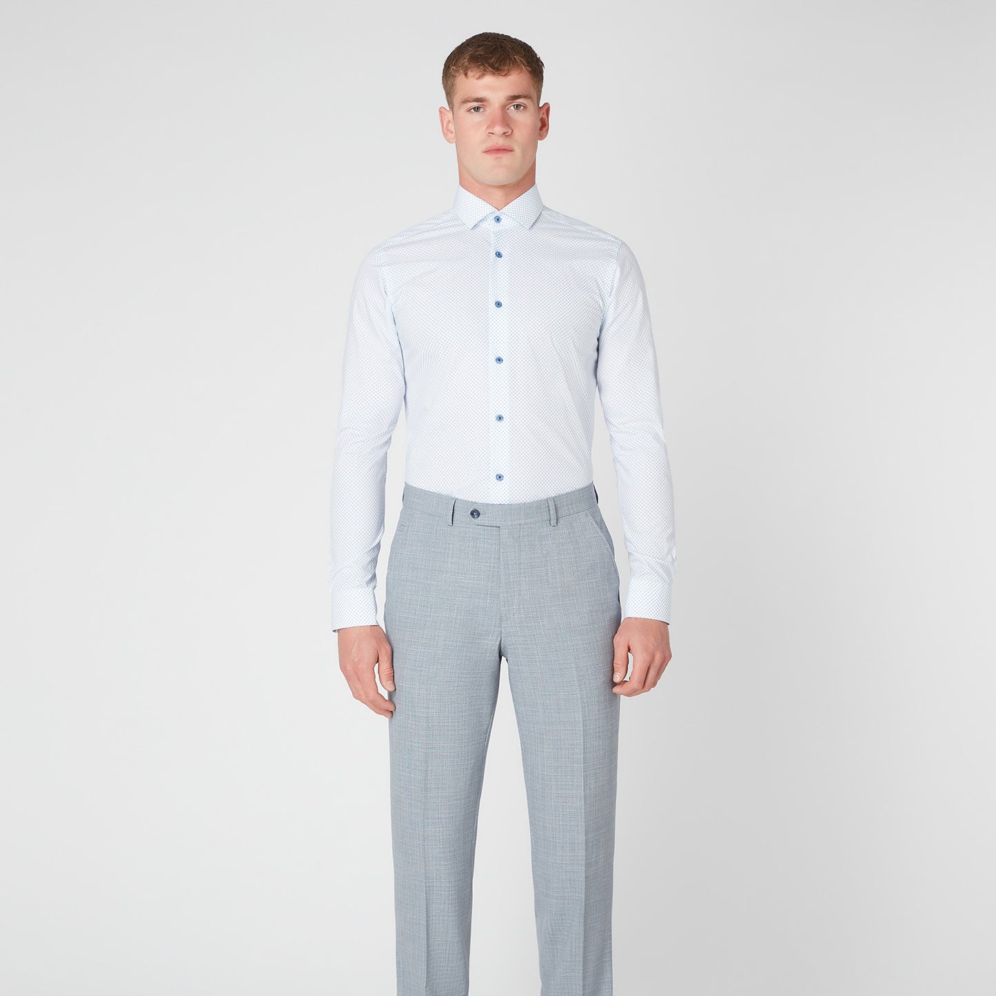 Remus Uomo 18682 12 Blue Slim Long Sleeve Dress Shirt