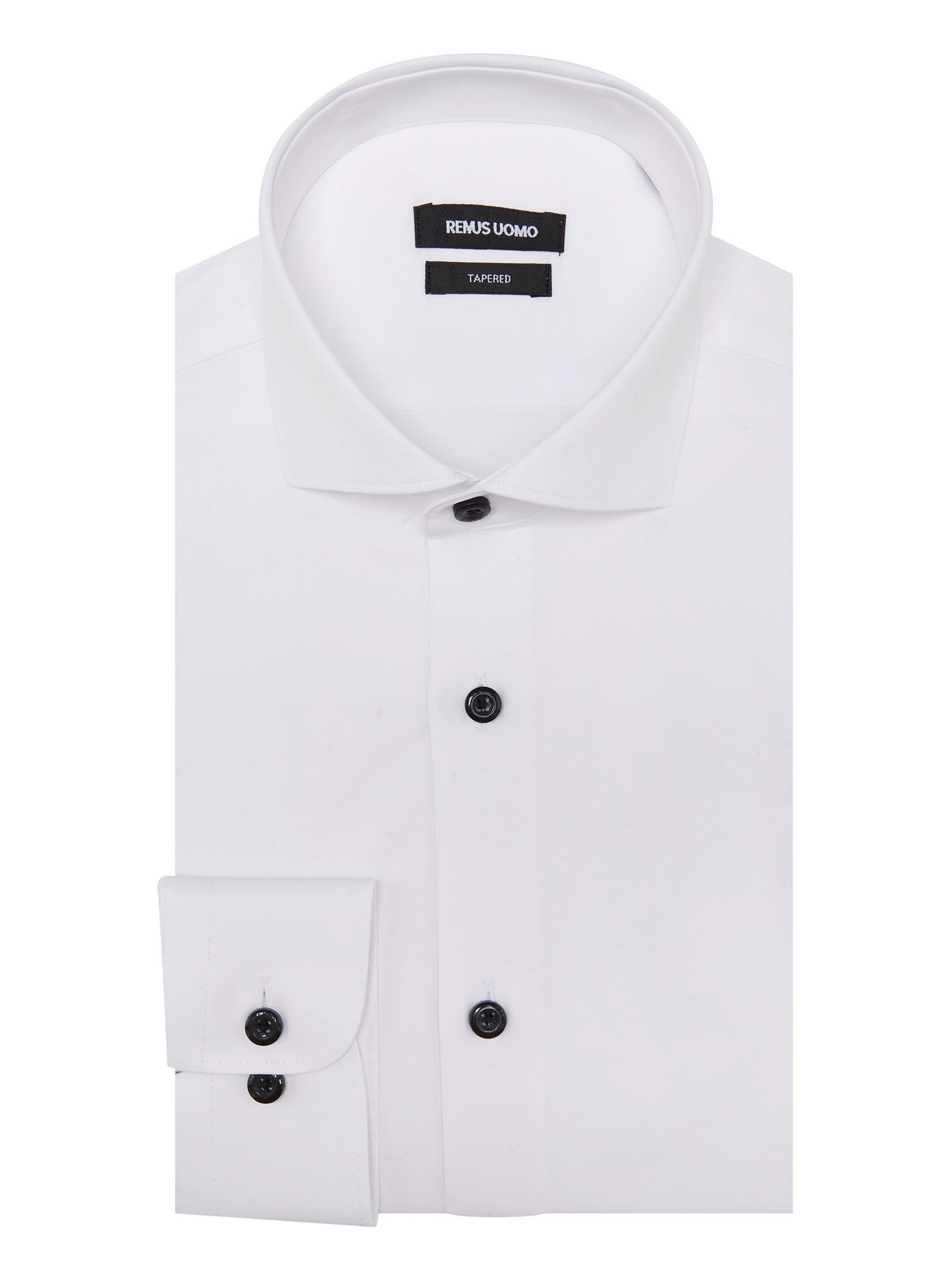 Remus Uomo 18826 01 White Tapered/Frank Long Sleeve Dress Shirt