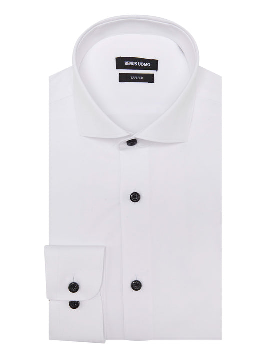 Remus Uomo 18826 01 White Tapered/Frank Long Sleeve Dress Shirt